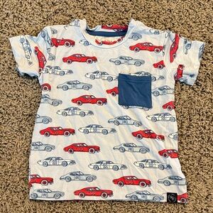 Kids' Car Print T-Shirt with Pocket